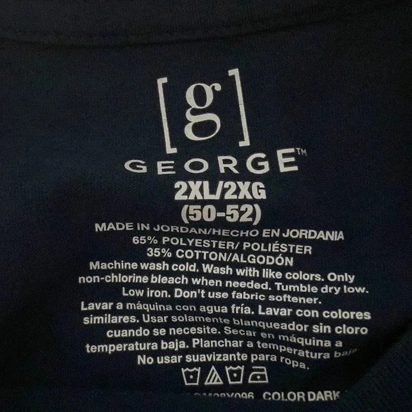 Men’s 2XL short sleeved tshirt men’s navy blue tee George tshirt - Picture 5 of 5